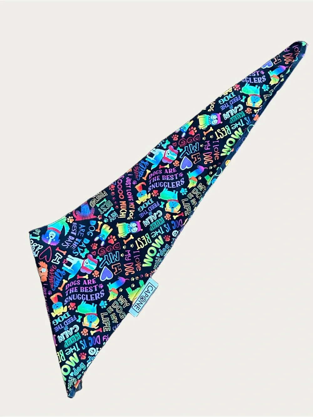 Capone Neon Rainbow Colorful Dog Reversible Bandana Neckerchief